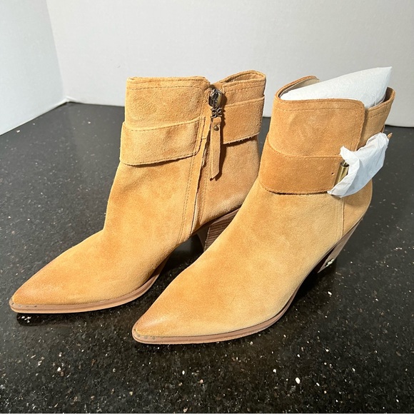 Sam Edelman Leonia Pointed Toe Golden Caramel Bootie Size 8 - Picture 2 of 11